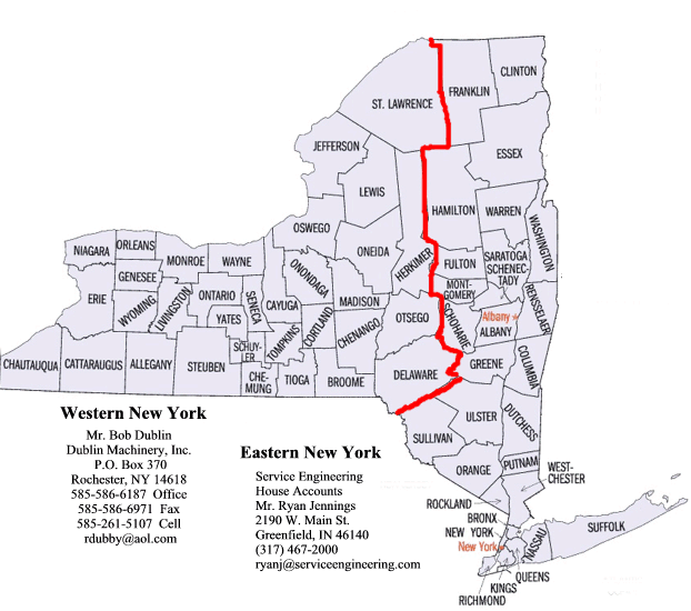 New York Reps - East Service Engineering House Account - West Dublin Machinery, Inc.